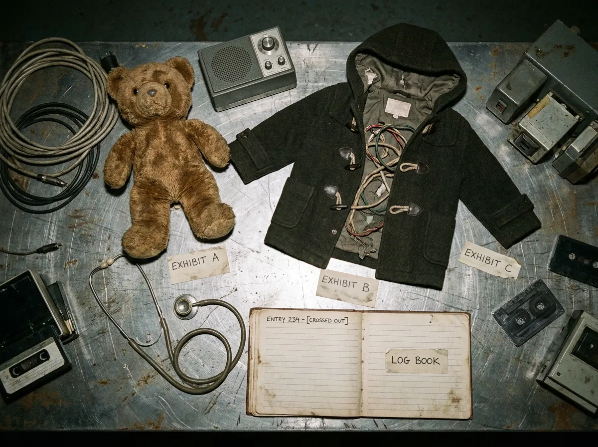 Evidence photographed for this dispatch: items recovered in sector 3