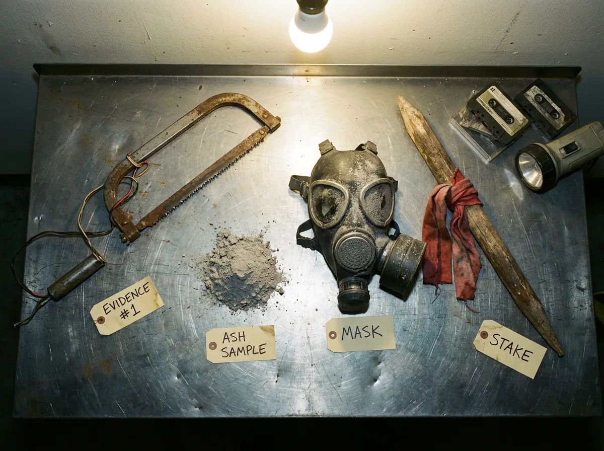 Evidence photographed for this dispatch: items recovered in sector 7
