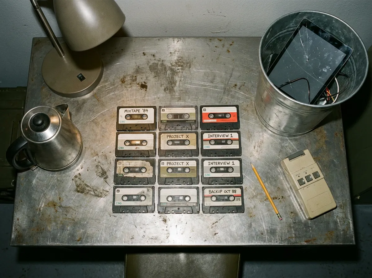 Evidence photographed for this dispatch: items recovered in sector 4