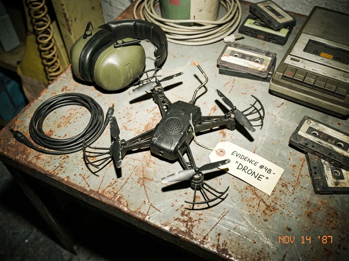 Evidence photographed for this dispatch: items recovered in sector 8