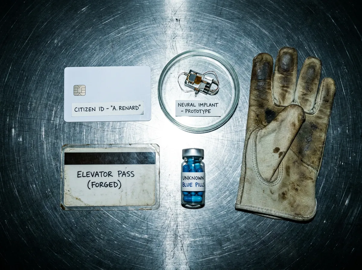 Evidence photographed for this dispatch: items recovered in sector 1